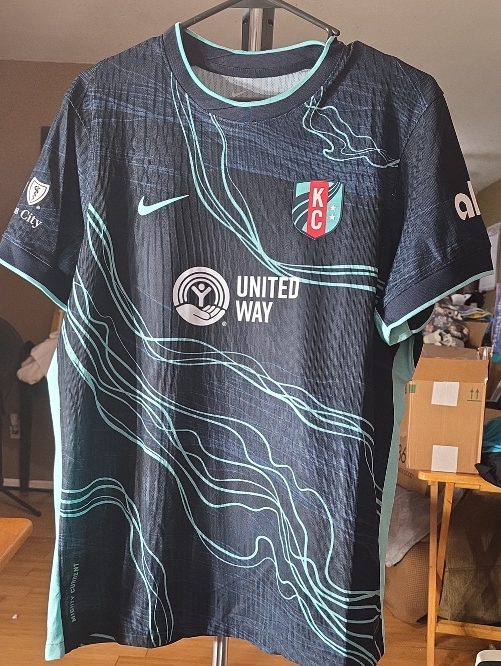 Nike KC United Way Home Jersey - Black with Teal Accents